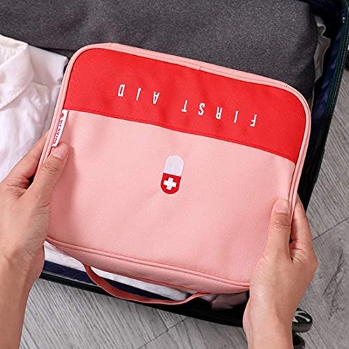 Zippered First Aid Bag Medication Organizer Emergency Empty Pouch Carrier with 5 Pockets Oxford Cloth Travel Medicine Pill Case with Handle Medical Embroidered Bags 9.84 x 7.87 x 5.31 inches (Pink) 8 Zippered First Aid Bag Medication Organizer Emergency Empty Pouch Carrier with 5 Pockets Oxford Cloth Travel Medicine Pill Case with Handle Medical Embroidered Bags 9.84 x 7.87 x 5.31 inches (Pink)