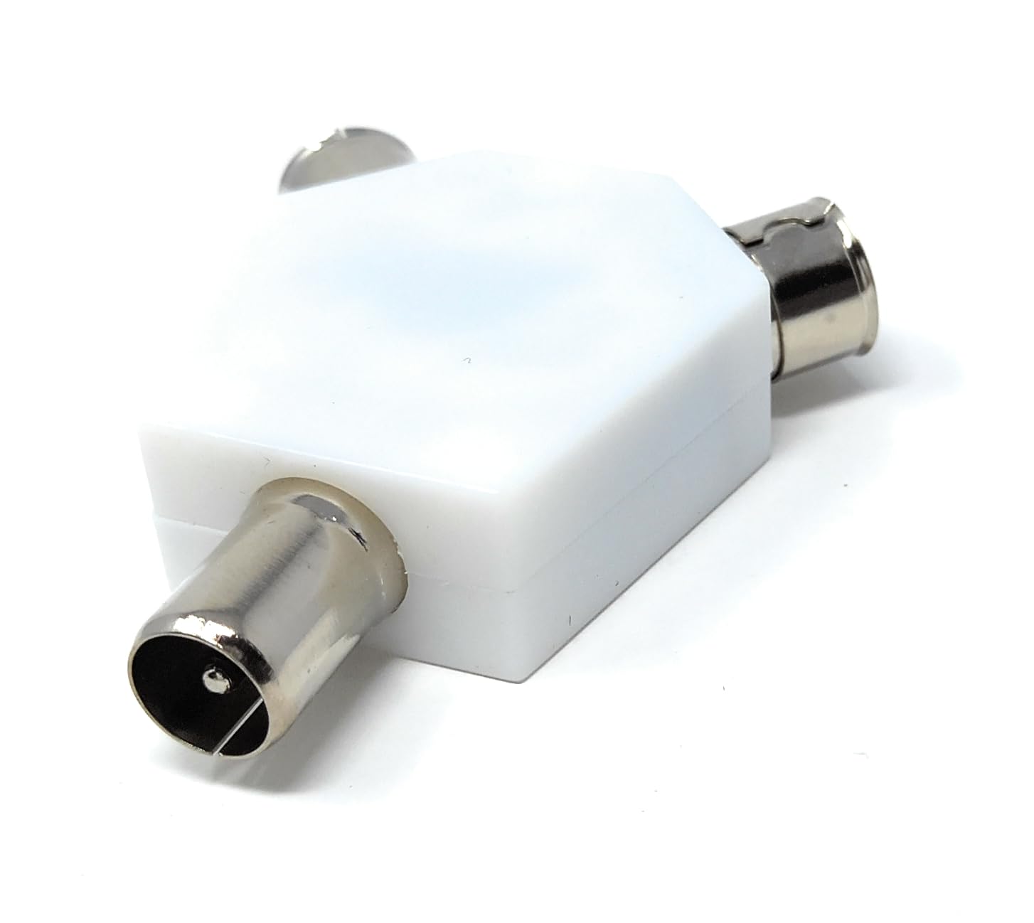 DRUT TV Aerial Antenna Coax Splitter 1 x IN Male to 2 x OUT Female Cable Adapter