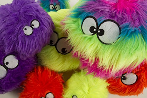 goDog Furballz Tough Plush Dog Toy with Chew Guard Technology, Purple, Small