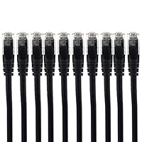 TecBillion 3 Feet Cat6 Ethernet Patch Cable - RJ45 Computer Networking Cord, Pack of 10 (Black)