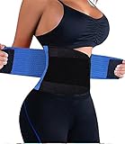 VENUZOR Waist Trainer Belt for Women - Waist Cincher Trimmer - Slimming Body Shaper Belt - Sport Girdle Belt (UP GRADED) (Blue, Large)