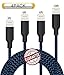 Zcen Lightning Cable 4Pack 3FT 6FT 6FT 10FT Nylon Braided Certified iPhone Cable USB Cord Charging Charger for iPhone X,8, 7, 7 Plus, 6, 6s, 6+, 5, 5c, 5s, SE, iPad, iPod, iPod Touch Black Blue