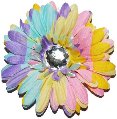 Squishy Pet Products Sprinkles Collar Accessories, Dream in Pastel, 4-Inch, Pastel-Colored Gerber Daisy
