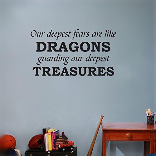 teius Vinyl stickers wall Home decor Wall Decor Art Sticker Home decals Our deepest fears are like dragons guarding our deepest treasures.