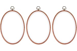 JOINPAYA 3pcs Oval Embroidery Hoop DIY Embroidery Circle Cross Stitch Frame for Craft Sewing Tools