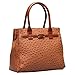 Hynes Victory Ostrich Top Handle Handbag (Brown)