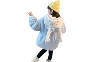 Satdflie Cartoon Fuzzy Fleece Jacket Petite Women's Long Sleeve Sherpa Zip Up Hoodie Girls Winter Fluffy Shaggy Teddy Coats