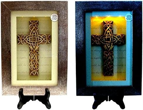 International Wholesale Gifts 0193-0775 Spiritual Harvest Celtic Cross Lighted Shadow Box