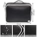 Joligrace Makeup Bag Organizer 15 Inch Professional Cosmetic Train Case 3 Layer Beauty Artist Storage Brush Box with Shoulder Strap PU Leather Designed for Home Travel or Studio Black