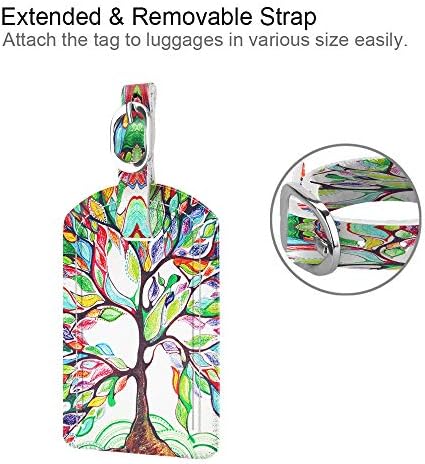 2 Pack Luggage Tags, Fintie PU Leather Name ID Labels with Privacy Cover for Travel Bag Suitcase (Love Tree) 3 2 Pack Luggage Tags, Fintie PU Leather Name ID Labels with Privacy Cover for Travel Bag Suitcase (Love Tree)
