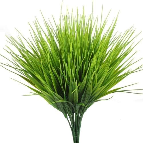 Artificial Outdoor Plants, AngleLife 4pcs Fake Plastic Greenery Shrubs Wheat Grass Bushes Flowers Filler Indoor Outside Home House Garden Office Decor
