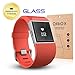 QIBOX Premium HD Clear Tempered Glass Screen Protector for for Fitbit Surge Fitness Superwatch 9H Hardness Multi-layer Explosion-proof and Anti-Bubble Screen Guard