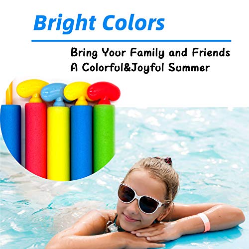 Super Soaker Water Guns, 5 Pack Squirt Guns Pool Toys with Long Range up to 30ft, Foam Water Blaster Perfect for Summer Outdoor Beach, Strong Stream Water Shooters for Toddler Kids Boys Girls Adults