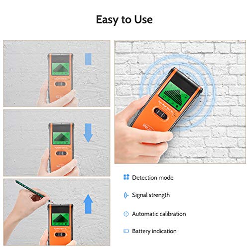 LCD Display Stud Finder Sensor Wall Scanner - 4 in 1 Multi Function Electronic Wall Detector Center Finding for Studs/Edges of Wood/Metal/Live AC Wires Detection