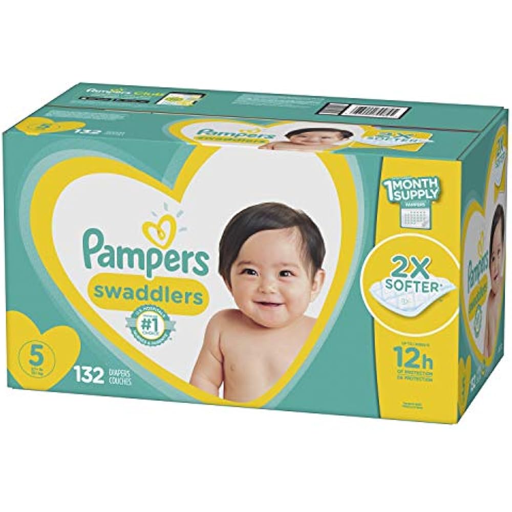 Diapers Disposable Size 5, 132 Count Pampers Swaddlers