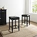 Crosley Furniture Upholstered Square Seat Bar Stool (Set of 2), 24-inch, Black