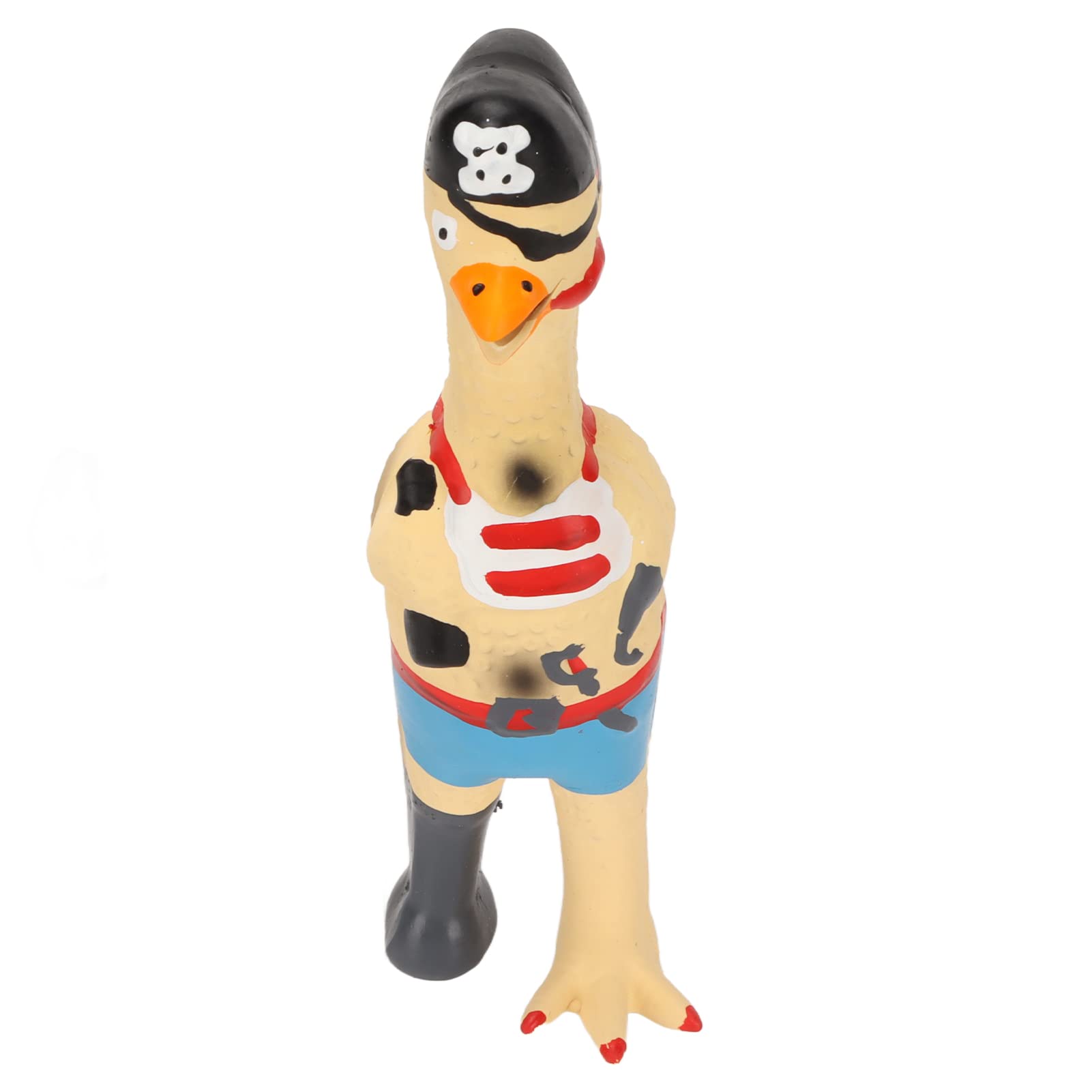 PENO Rubber Chicken Chicken Toys Squeaky Chicken Funny Dog Toys Rubber Chicken Dog Toy,Squeaky Chicken Dog Toys,Pirate Chicken Hand Painted Safe Funny Bite Resistant Squeaky Dog Toys for Dogs