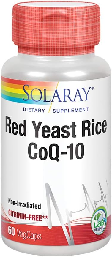Solaray Red Yeast Rice Plus CoQ-10 | with Niacin for Added Cardiovascular Health Support | Non-Irradiated & No Citrinin | 90 Vegetarian Capsules: Health & Personal Care