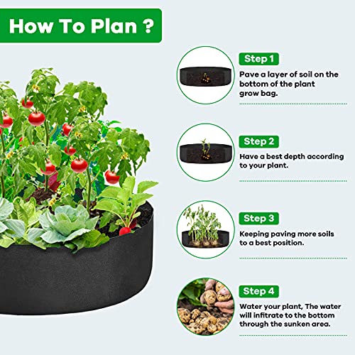 50 Gallon Plant Grow Bags,2 Pack 50 Gallon Thick Aeration NonWoven