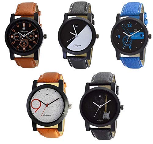 MXIX Combo of 5 Analogue Multi Color Dial Men's & Boy's Watch