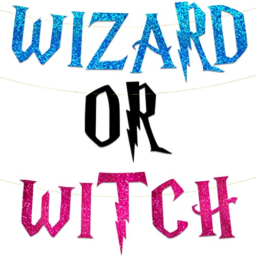 Wizard Or Witch Gender Reveal Party Banner – Pink and Blue Baby Shower Decorations, Supplies, Gifts, Ideas and Games