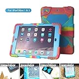 iPad Mini Case, Aceguarder new hot [Kickstand ] Rugged shock proof kids proof Case Cover with Stand and Screen Protector for Apple iPad Mini / Mini 2 / Mini 3 (Gifts Outdoor Carabiner + Whistle + Handwritten Touch Pen)(ICE/BLUE)