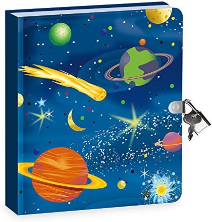 Peaceable Kingdom Deep Space Glow In The Dark 625 Lock And Key Lined Page Diary For Kids
