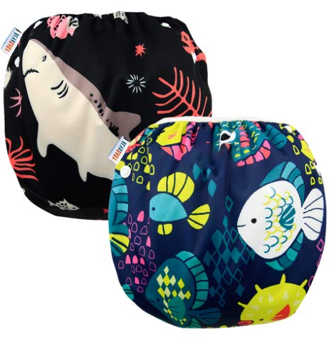 ALVABABY Baby Swim Diapers 2pcs One Size Reuseable & Adjustable 0-24 mo. Baby Shower Gifts SWD07-09