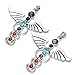 JOVIVI 7 Chakras Natural Quartz Gemstones Beads Pendant Healing Point Chakra Reiki(Angel Wings Style)