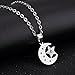 HIJONES Men's Stainless Steel Islamic Charm Crescent Moon and Star Pendant Necklace Chain 20 Inches
