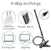 USB LED Desk Clip Light - 10W Bright Book Light Clip on for Bed Night Reading,Steel Gusseneck Clip Lamp for Work/Music/Art Studio with 3 Lighting Modes 10-Level Dimmer Light,Adapter Included (Black)
