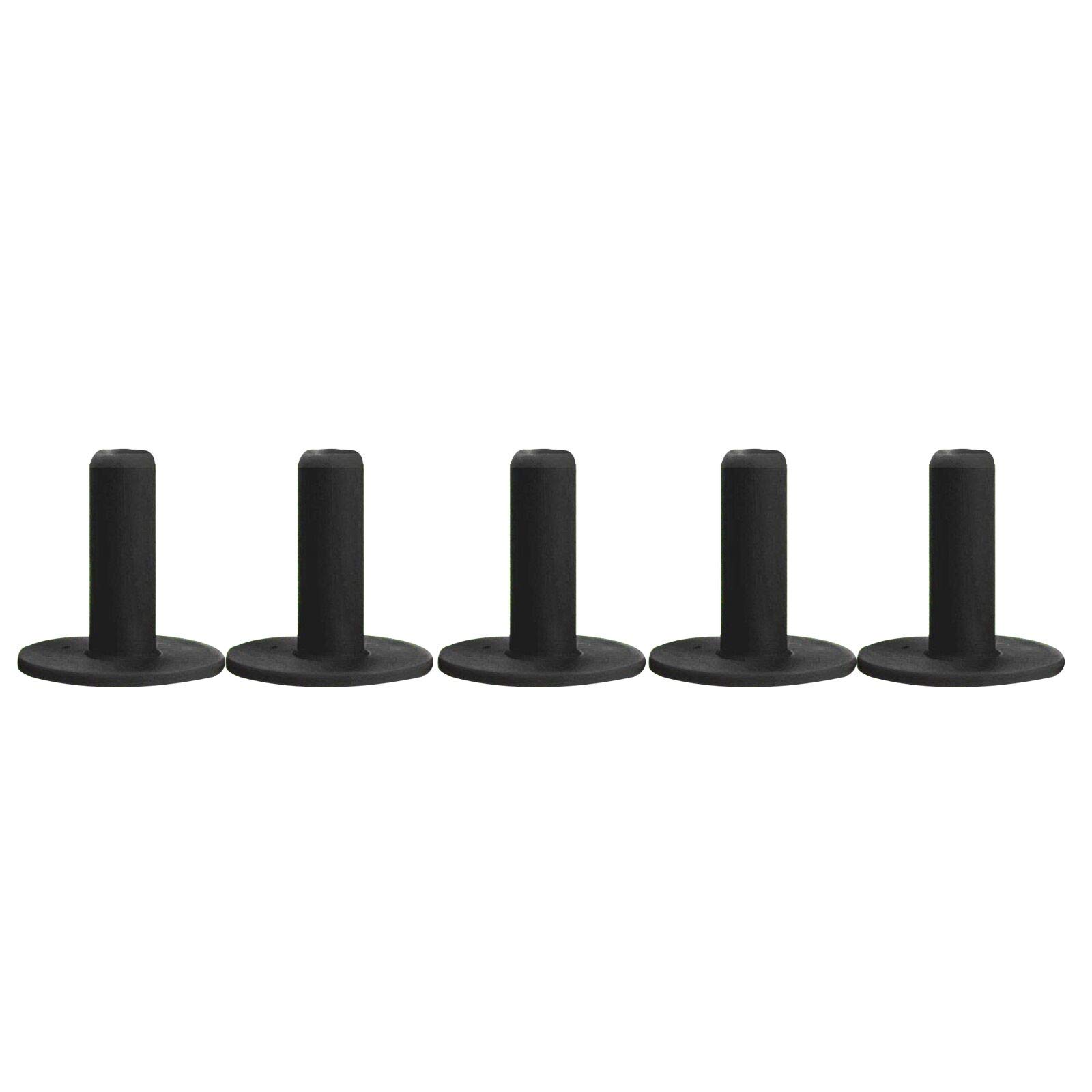 FINGER TEN Golf Rubber Tees for Driving Range Mats Value 5 Pack, Durable for Practice Mat Top Holder Indoor Outdoor (Black, 5 Pack All 2.75'')