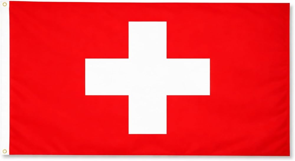 SHATCHI Switzerland Flag 5ft x 3ft Polyester with Brass Eyelets