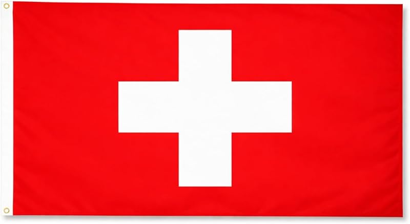 SHATCHI Switzerland Flag 5ft x 3ft Polyester with Brass Eyelets