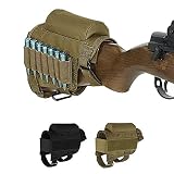 Kwnraor Rifle Cheek Riser, Tactical Rifle Buttstock Cheek Rest Pad with 7 Rifle Stocks Holder for 308 - .300Winmag (Khaki)