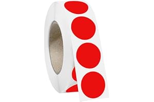 Ouzoustate 1000 PCS 3/4" Red Dot Stickers Round Circle Colored Coding Labels Garage Yard Sale Dot Stickers for Toddlers, Classroom，Office