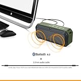 AUKEY Bluetooth Speaker, Outdoor Wireless Speaker with 16 Hours Playtime, Water and Shock Resistant, Dedicated Bass Port for iPhone, iPad, Samsung & More - Army Green