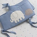 Lambs & Ivy Signature Elephant Tales 4 Piece Crib Bumper Pads - Blue