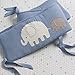 Lambs & Ivy Signature Elephant Tales 4 Piece Crib Bumper Pads - Blue