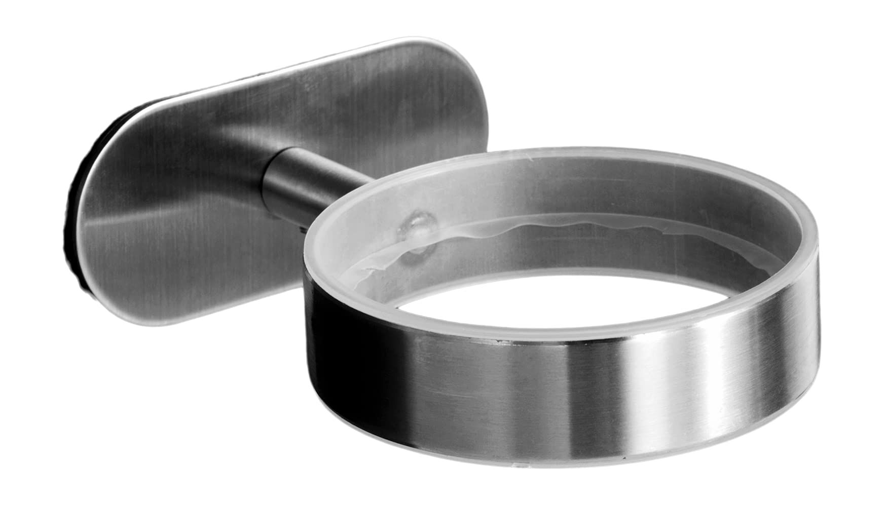 Ambrosya - Hair Dryer Holder Without Drilling - Bathroom Wall Bracket For Gluing (Stainless Steel (Brushed))