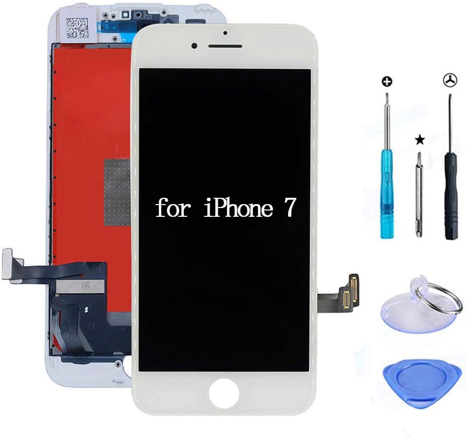 URSEND Compatible with iPhone 7 LCD Digitizer Screen Replacement Display Touch Assembly Front Panel White (4.7'') with 3D Touch + Free Repair Tools Kit