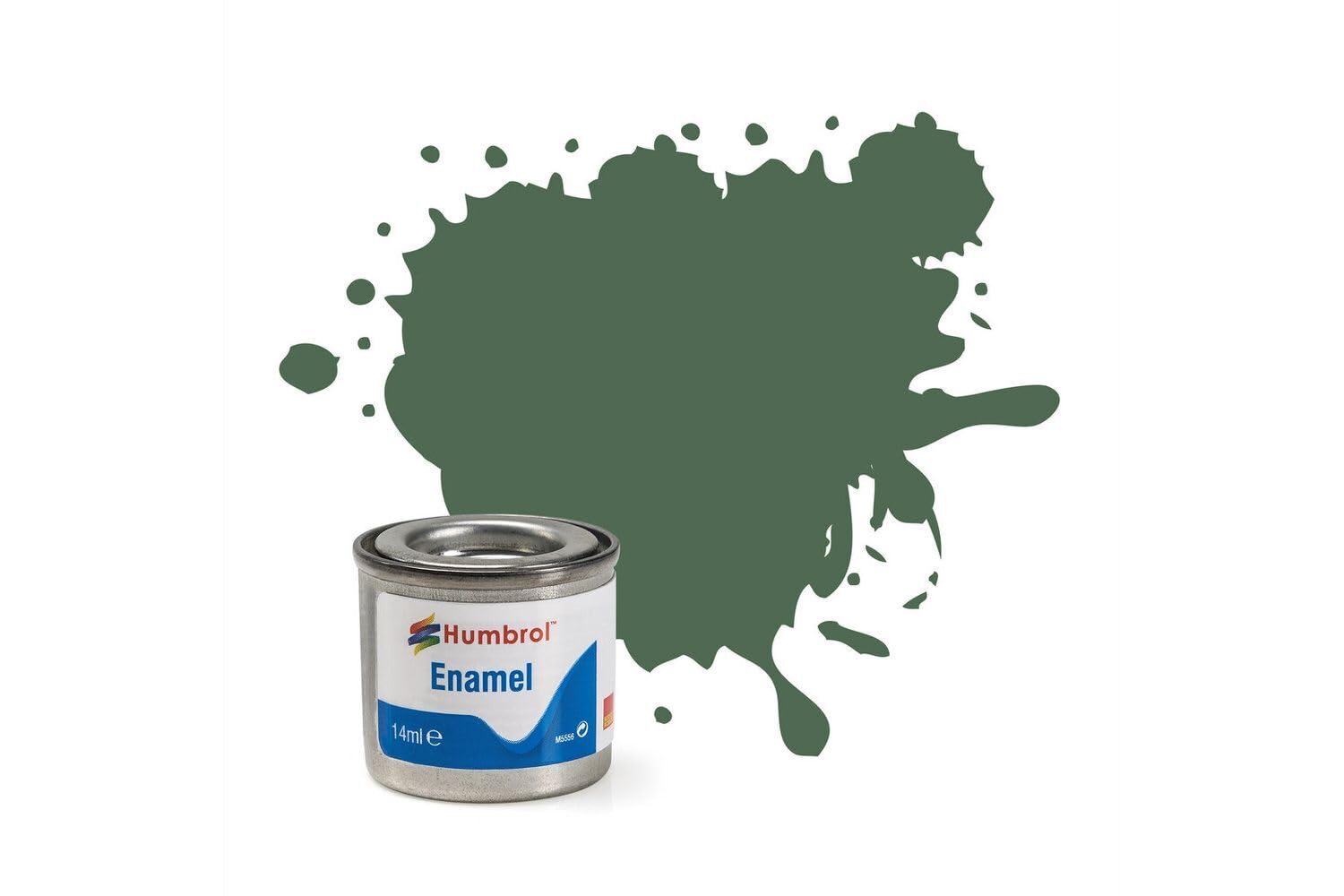 Humbrol 14ml No. 1 Tinlet Enamel Paint 76 (Uniform Green Matt)