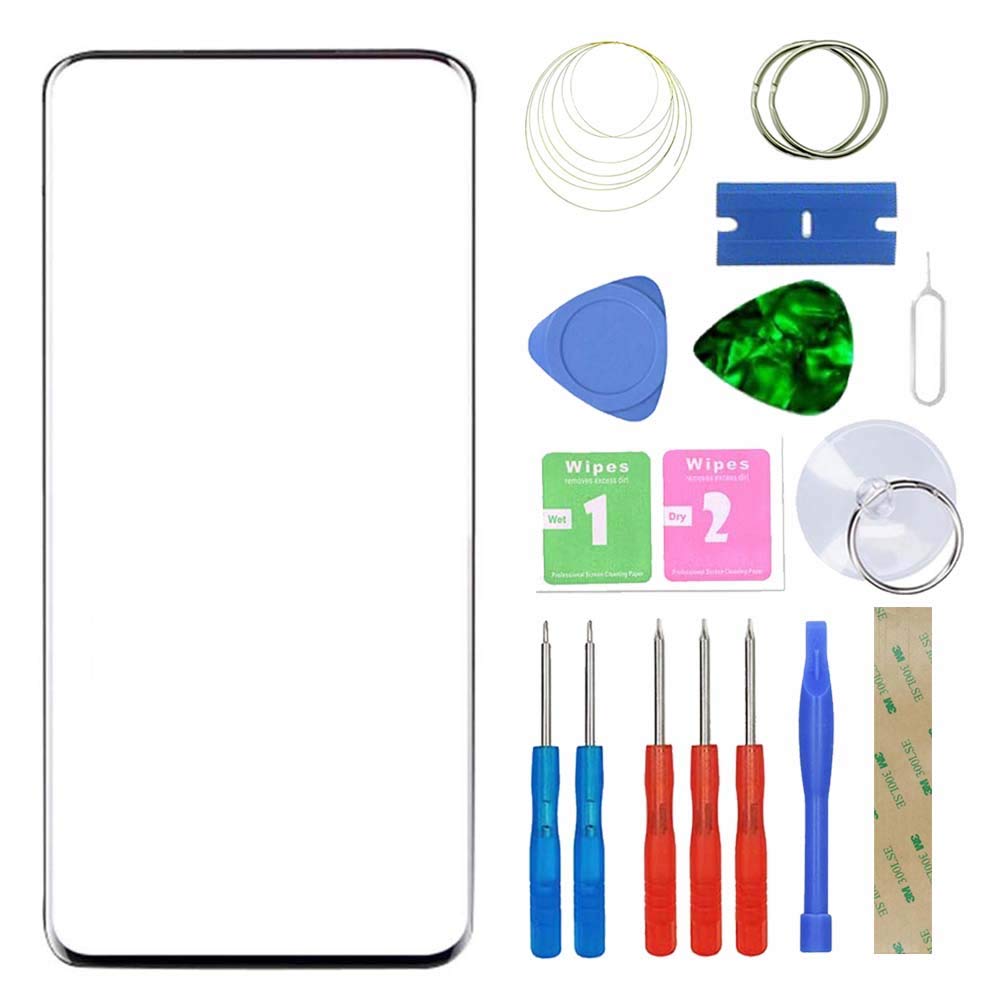 MovTEK Screen Replacement Front Glass Repair Kit Genuine for OnePlus 7 Pro/ 7T Pro (No Touch and LCD Display) with Separation Tool and 3M adhesive Black