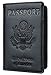 Toughergun Leather Passport Holder Wallet Cover Case RFID Blocking Travel Wallet (nappa black)