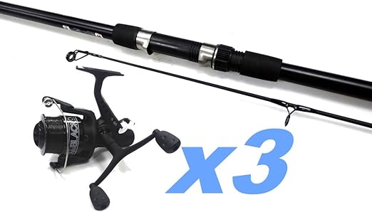 carp rod and reel combo x3