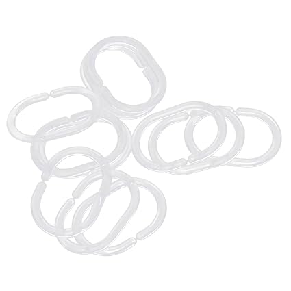 Generic 12pcs Plastic Bathroom Shower Curtain Hook Ring, transparent-14004143MG