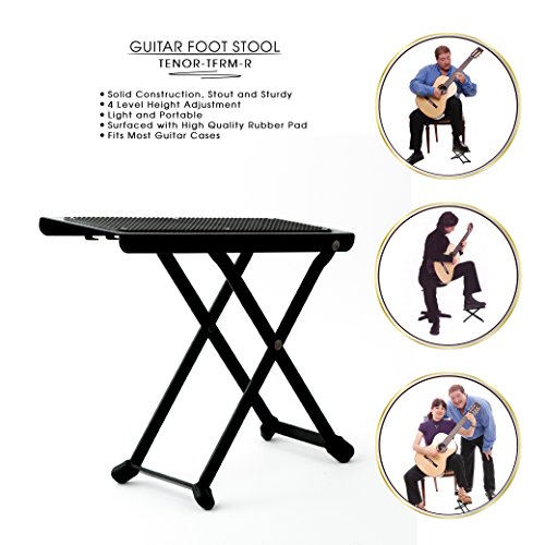 TENOR TFRMR Professional Metal Guitar Foot Rest, Sturdy Guitar Foot