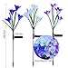 Outdoor Solar Garden Stake Lights - 3 Pack Eastred Solar Flower Lights with 12 Lily Flower, Multi-Color Changing LED Solar Decorative Lights for Garden, Patio, Backyard (Bule,Purple and White)