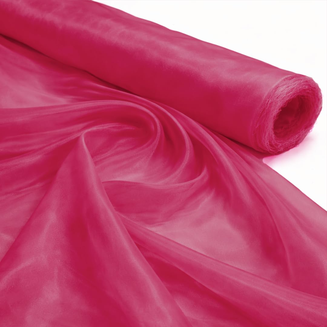 Midland Textiles Candy 5 Meter Pack Plain Sheer Lightweight Organza Voile Drape Curtain, Wedding, Chair Sash Fabric 150cm Wide