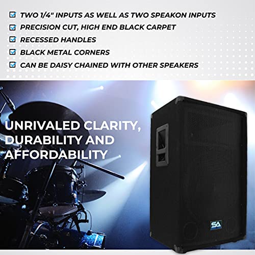 Seismic Audio Speakers Pair of Dual 15” Speakers, PA/DJ Speakers, PRO
